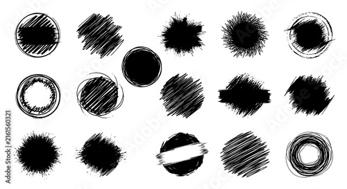 Black and white abstract ink blot designs.