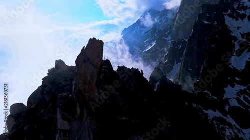 Stunning Aerial Drone View of Kinner Kailash Surrounded by Rugged Himalayan Peaks, Rocky Slopes, Deep Valleys and Vast High Altitude Mountain Wilderness