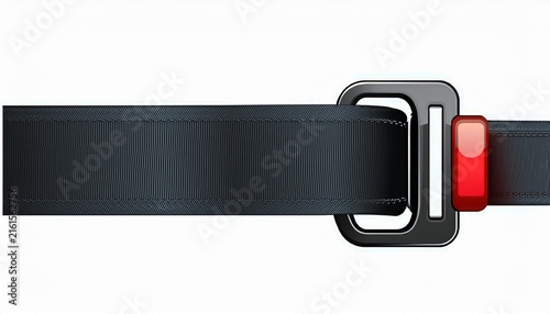 lap seatbelt with fabric webbing and push button release buckle