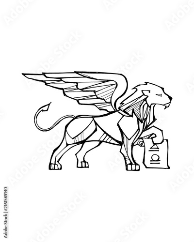 Картината върху платно Winged lion symbol of Saint Mark