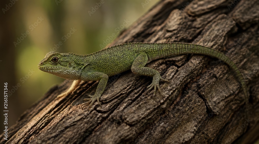 Fototapeta premium Lizard on Tree Branch