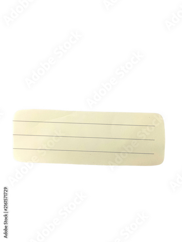 Blank lined paper sticker label