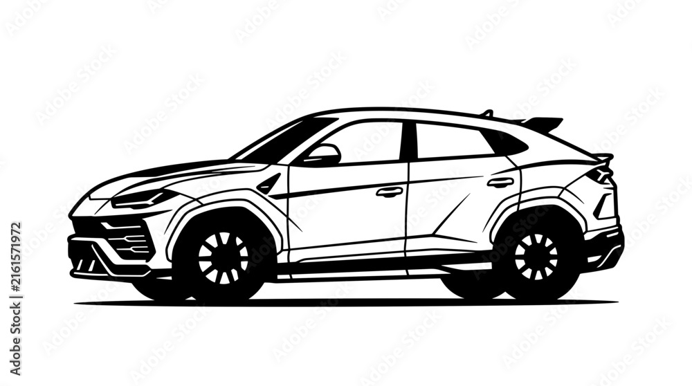 Fototapeta premium Modern Luxury SUV Car Illustration.