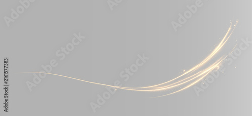 Golden wave with delicate parallel curves and smooth glowing lines forming an elegant flowing ornament with a luxurious appearance