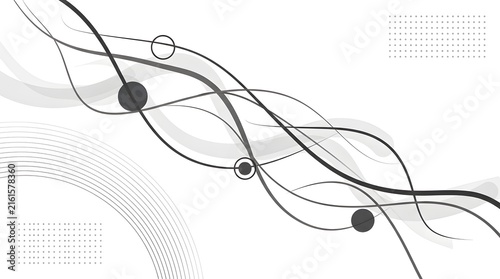 Abstract background, with black lines, and circular dots