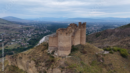 Принти на полотні Historic Ksani Fortress in Georgia, Medieval Stone Stronghold Surrounded by the