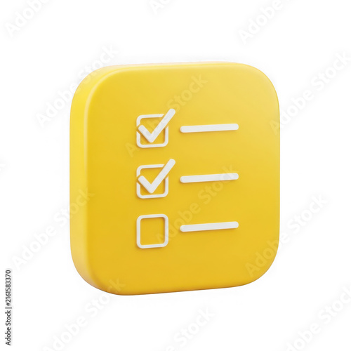 Checklist with yellow pencil on paper background