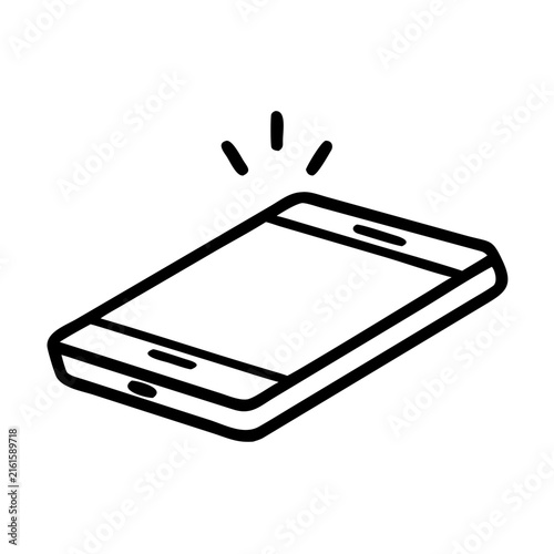 Modern smartphone with blank screen isolated on white background for mockup design and tech advertising