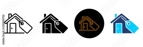 House and price tag icon set