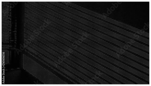 Abstract halftone dot matrix with dark grey lines.