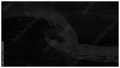 Dynamic wave motion dot pattern in dark aesthetic.