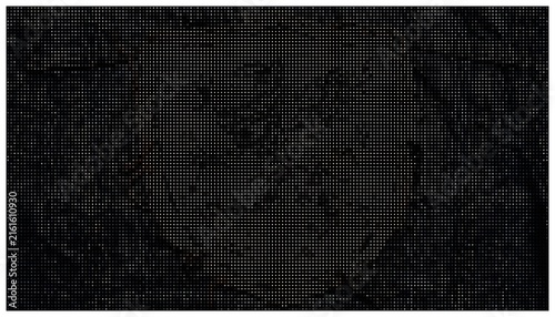 Geometric leaf shield shape dark dot pattern decor.