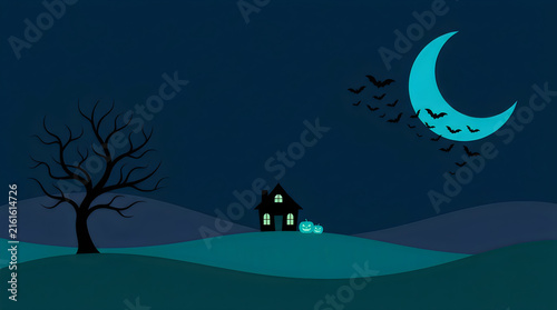 A beautiful digital illustration depicts princess luna gracefully standing in a shadowy dark landscape beneath a glowing crescent moon