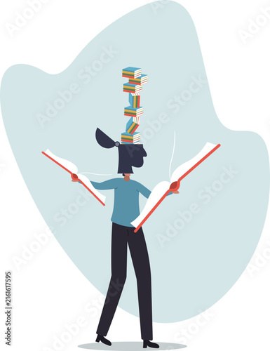 Konstfotografi Reading books to gain knowledge, intelligence and thinking skill, lifelong learning, human life and situation