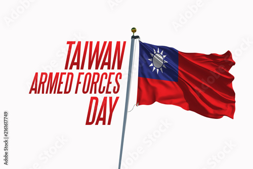 Fotografie Taiwan Armed Forces Day Flag Illustration.