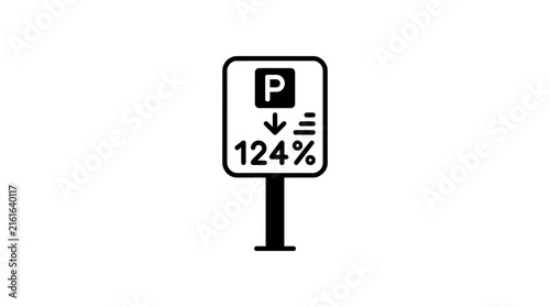Parking Sign Percentage Icon
