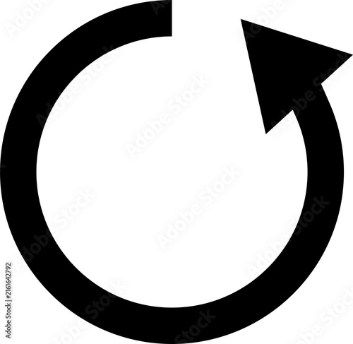 Canvas Print Circular Arrow PNG with Bold Black Curved Arrow, Isolated on Transparent Backgro