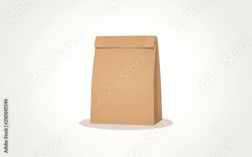 Minimalist Paper Lunch Bag Illustration High Resolution Picture