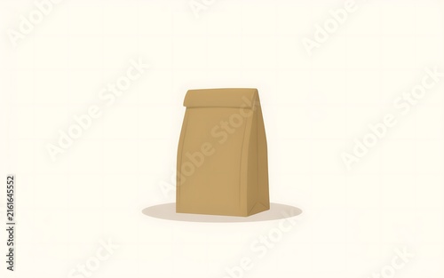 Simple Paper Lunch Bag Vector Illustration High Resolution Picture