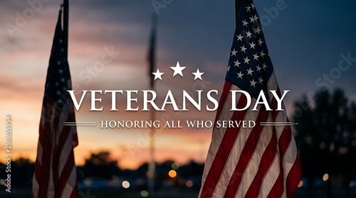 Veterans day background with american flag