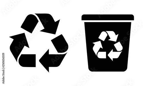 Принти на полотні Set of recycle icons for eco-friendly packaging, waste sorting, recycling, sustainability, green living, and environmental care