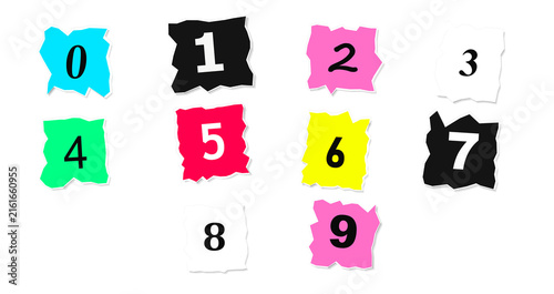 Photography Colorful, stylized, 3 d rendered digits from zero to nine, isolated on transpare