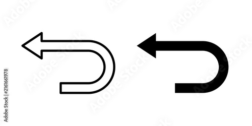 Quadro su tela Undo icon vector pictograms group