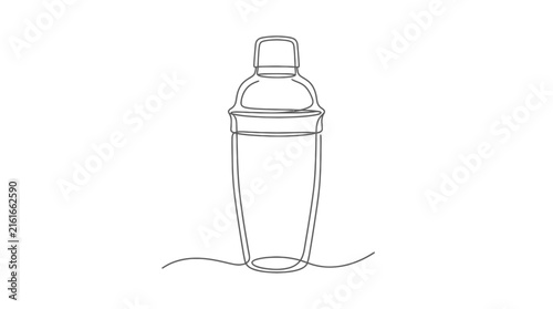 Continuous single line drawing of a cocktail shaker for bar equipment.