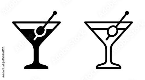 Cocktail glass icon vector illustration silhouette and outline style with cocktail silhouette beverage
