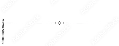 Vintage Ornamental Page Divider Line Border Isolated on White Background