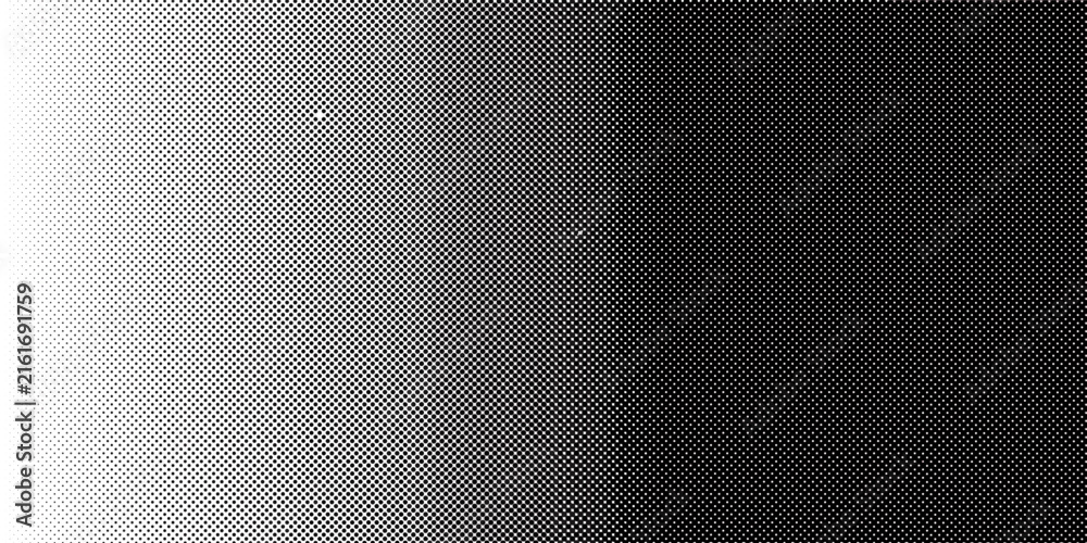 Obraz premium Abstract monochrome halftone pattern with a smooth gradient transition from white to black for graphic design backgrounds