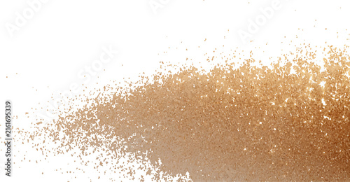 Quadro su tela Luxury Gold Glitter Brush Stroke with Shimmering Particles and Abstract Artistic