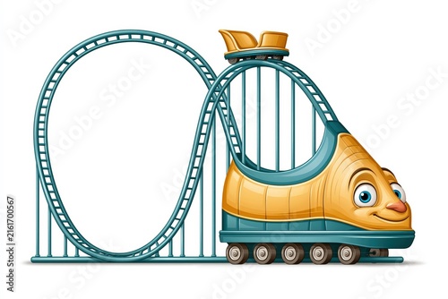 Roller coaster shoe concept cartoon vector illustration amusement park