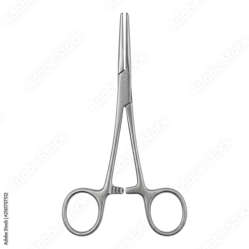Bild auf Leinwand Stainless steel surgical needle holder forceps on transparent background