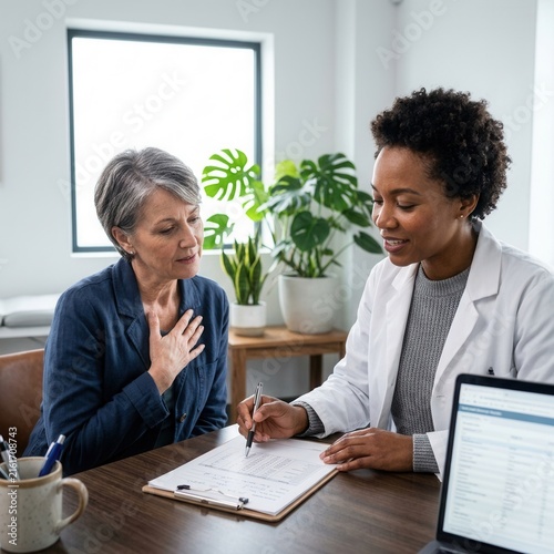 Doctor Consulting With Patient Discussing Medical Chart
