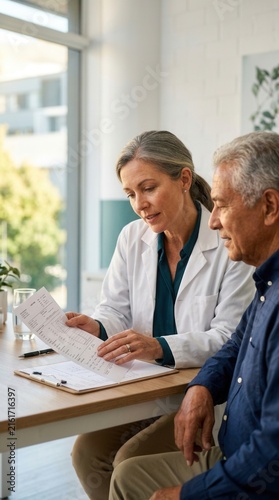 Doctor Consulting Patient Discussing Medical Results Professionally