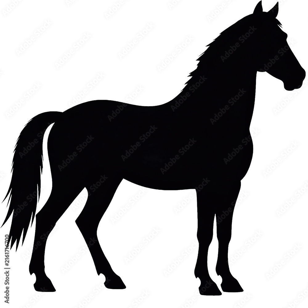 Obraz premium Standing horse silhouette isolated on transparent background