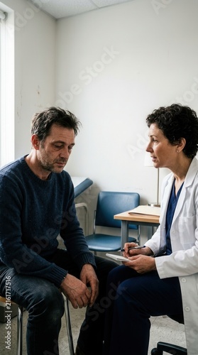 Doctor Consulting Patient In Medical Examination Room Discussing Health Concerns
