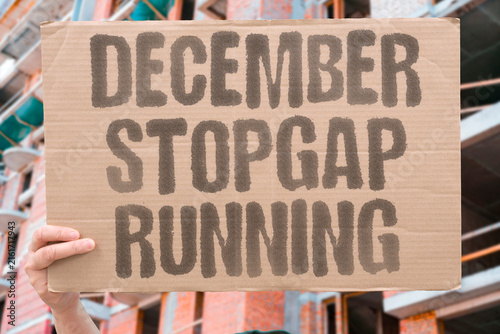 Quadro su tela "December Stopgap Running" Government funded through month