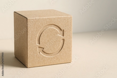 Eco friendly delivery parcel box illustrating waste reduction green logistics policies