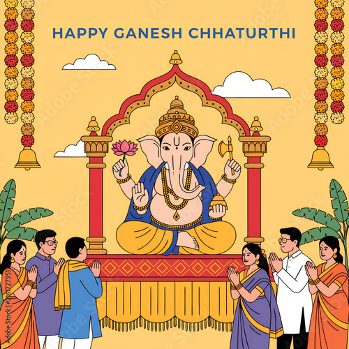happy Ganesh chaturthi, ganpati bappa, hindu temple in india