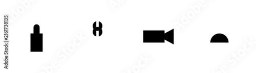 Film reel icon with number eight and camera symbol in clean white background