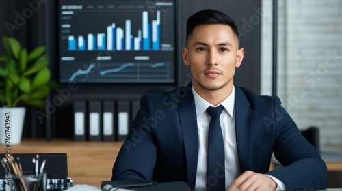 Executive Wealth Consultation Modern Office Portfolio Analyti Financial Planning Perspective, wealth management strategy, asset allocation analysis, financial portfolio planning