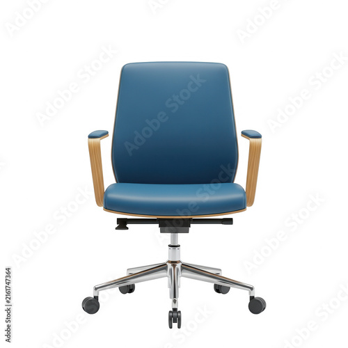 Modern Blue Ergonomic Office Chair isolated on transparent background