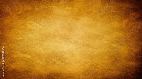 Rich Mustard Yellow Abstract Grunge Textured Background with Golden Smoky Gradient