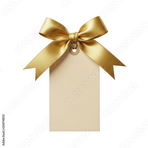 Elegant gift box wrapped with gold ribbon and bow
