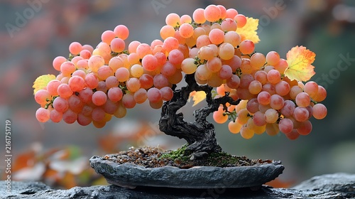 Bonsai tree of grapes