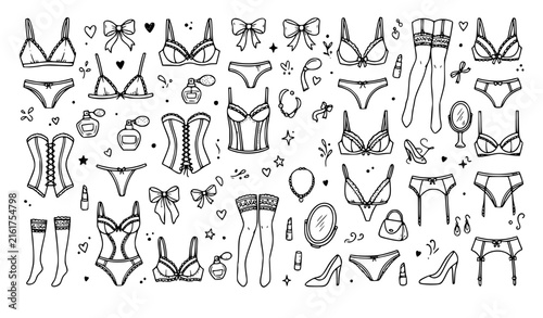 set of hand drawn sketch of tools
