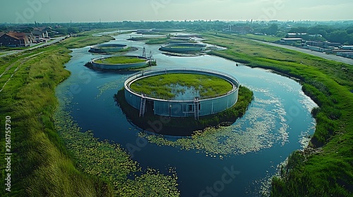 Water treatment structures in waterways