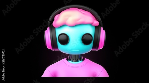 Character with Headphones Illustrating Modern Digital Culture